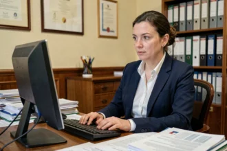 Fonctionnaire de catégorie A travaillant dans un bureau administratif municipal en France