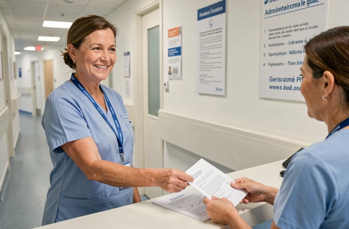 Agente de catégorie C de la fonction publique hospitalière à l'accueil d'un hôpital public français